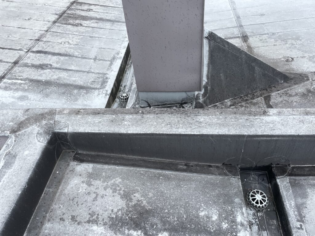 10年後の防水立上がり・笠木部分の状態