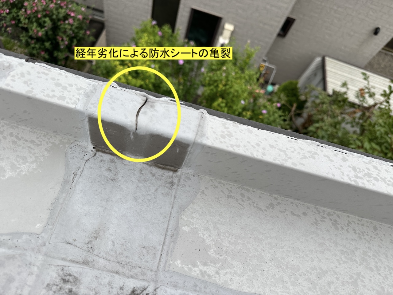 セキスイハイム防水シートに亀裂