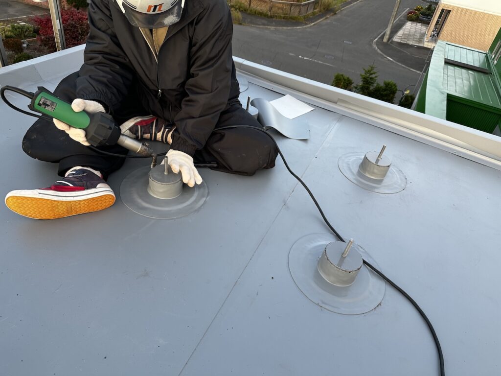 セキスイハイムアンテナ架台の防水工事