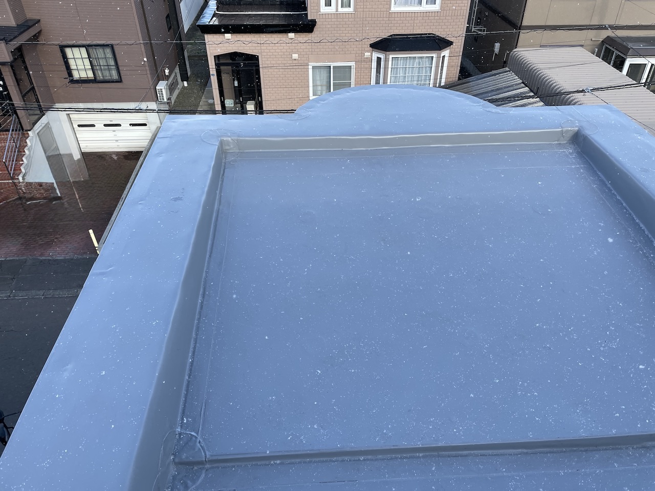 スノーダクト 防水改修 施工後 水が溜まりにくい えむエコルーフ