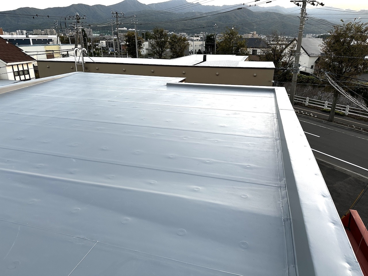 反対側から見た屋根・施工後。